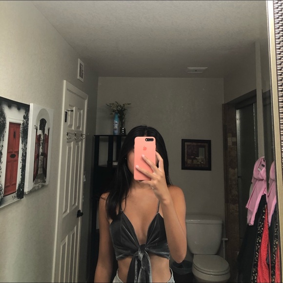 Velvet Tie Top - Picture 1 of 2